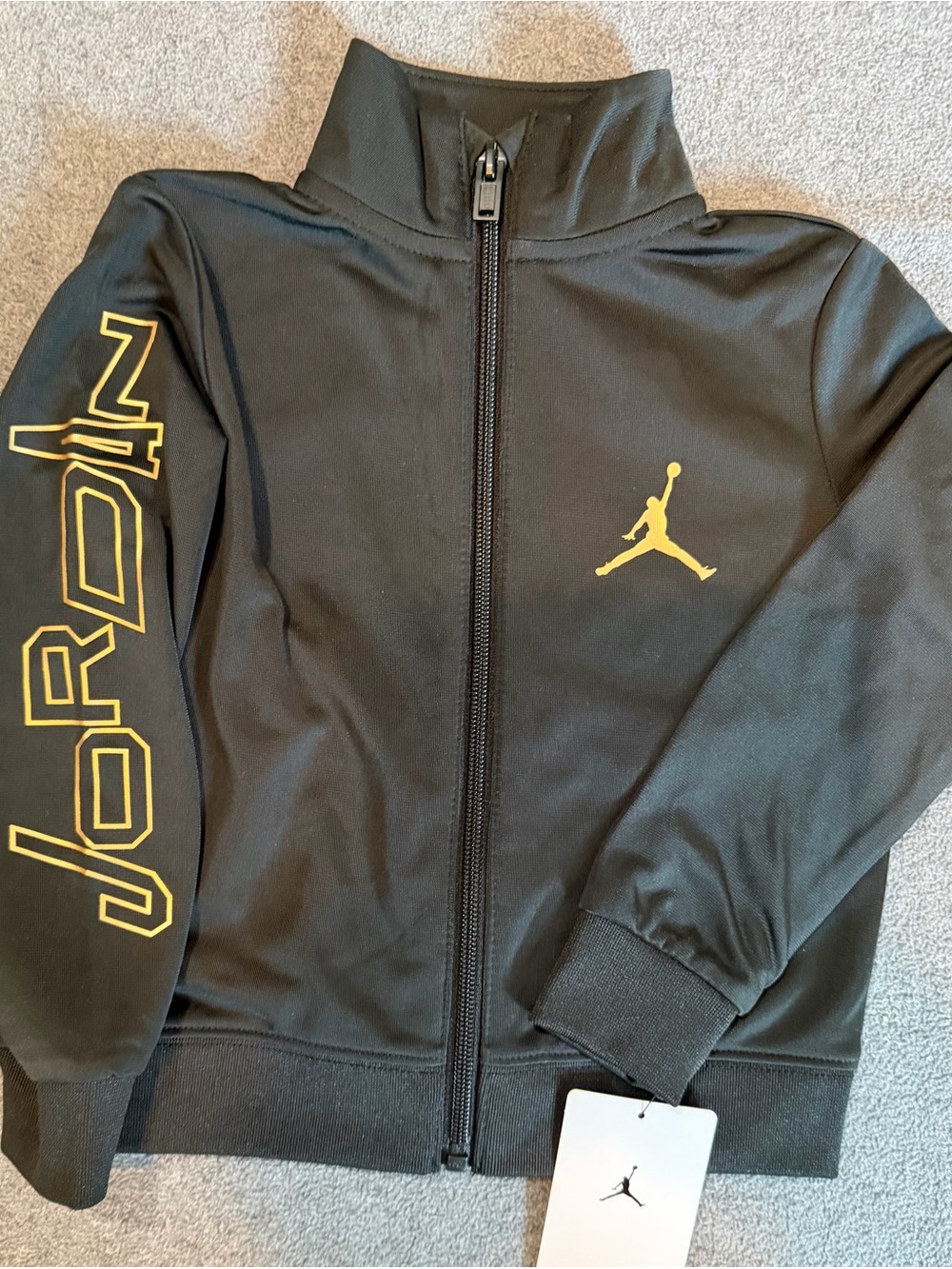 Jordan Black Jacket with Yellow Logo and Sleeve Graphics